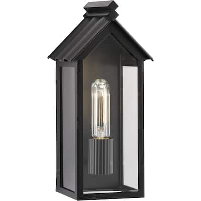 POINT DUME® Dunemere Matte Black Outdoor Wall Lantern with DURASHIELD - 6.625 in x 5.875 in x 14 in