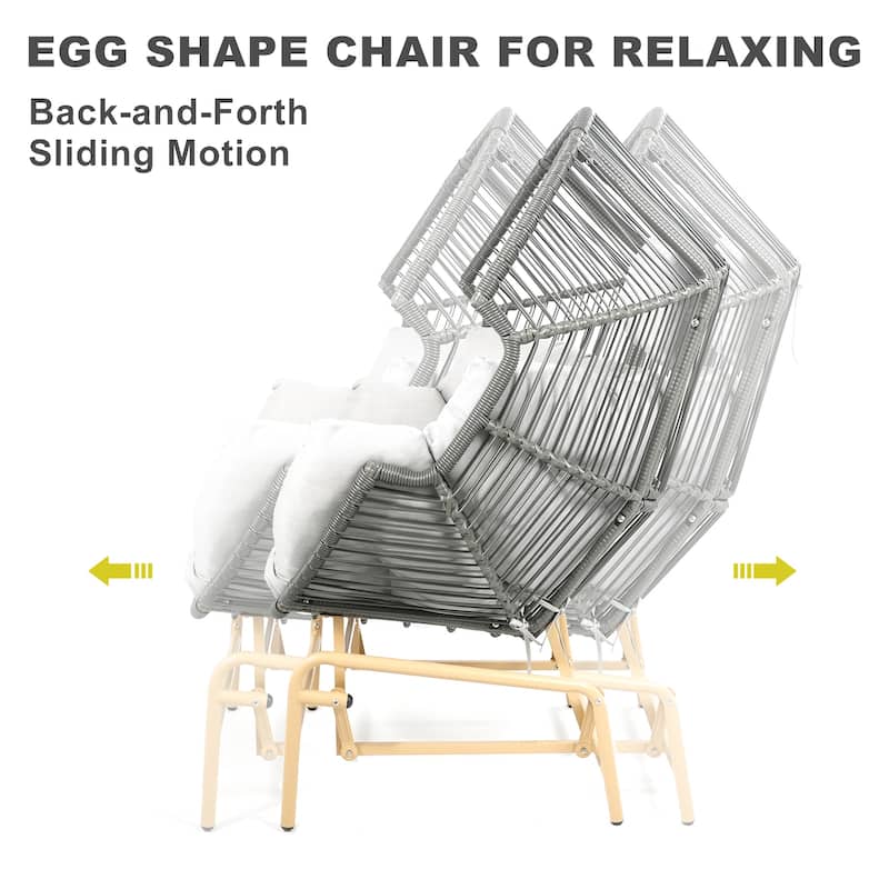 Gymojoy Outdoor Oversized Egg Basket Rocking Chair