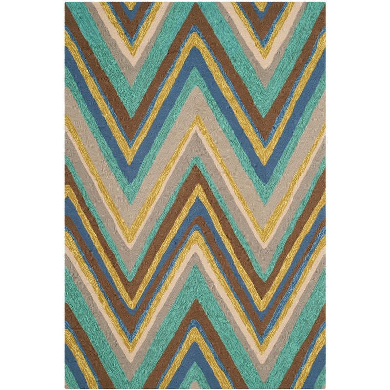 SAFAVIEH Handmade Four Seasons Koreen Floral Rug - 4' x 6' - Blue/Multi