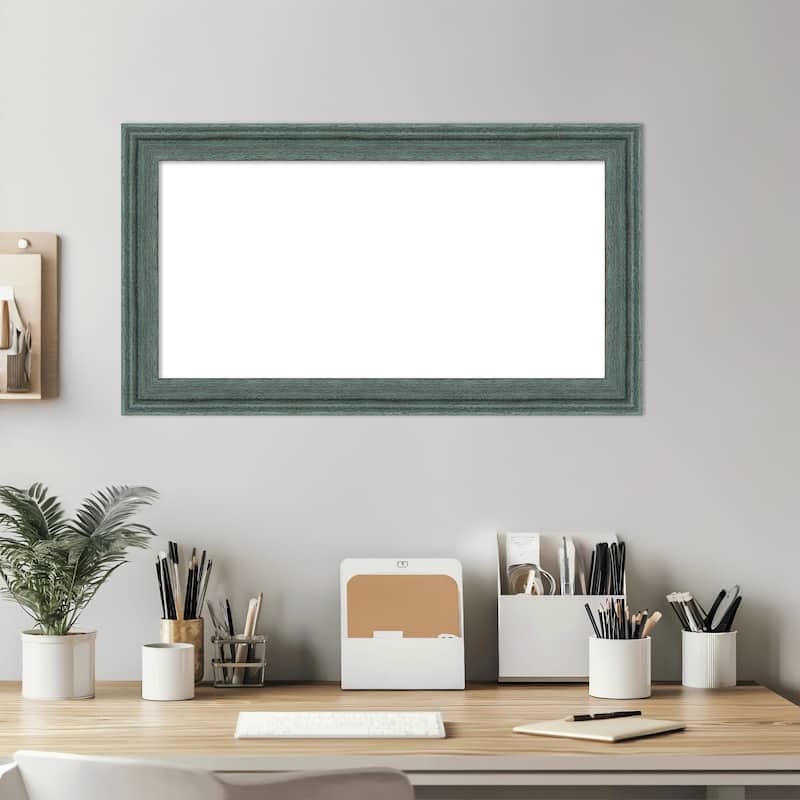Amanti Art Upcycled Brown Grey Framed Dry Erase Magnetic Board