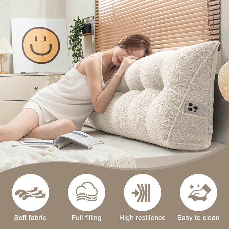 Triangular Bed Rest Wedge Headboard Pillow Back Support Reading Pillow