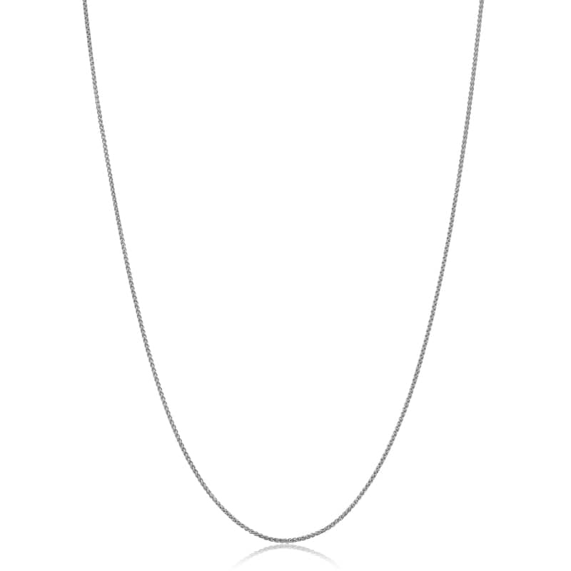 14k White Gold Filled 0.8 mm Round Wheat Chain Necklace for Women (14 - 30 inches)