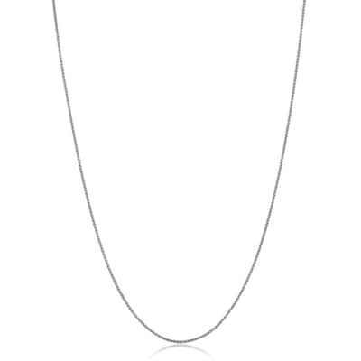 14k White Gold Filled 0.8 mm Round Wheat Chain Necklace for Women (14 - 30 inches)