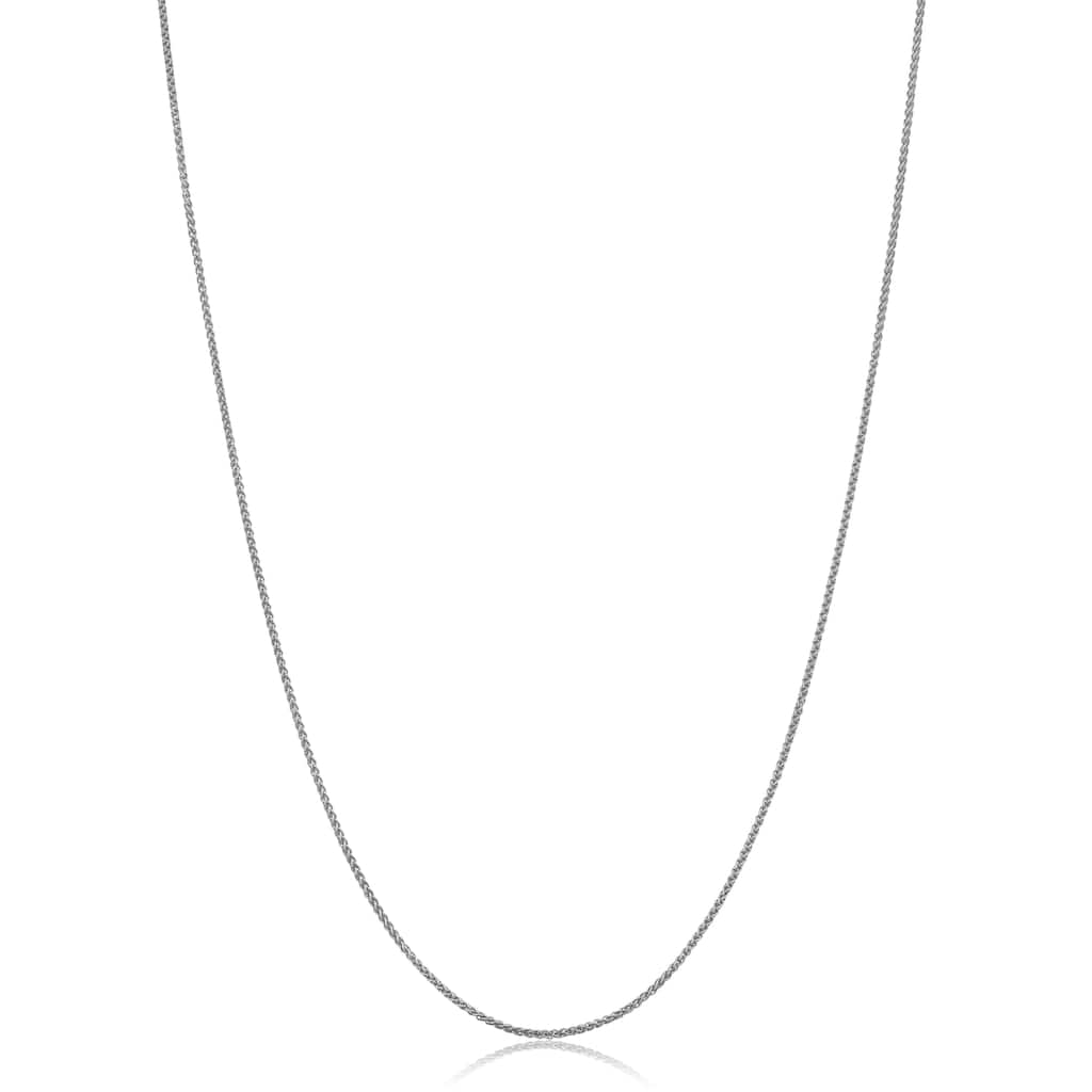 14k White Gold Filled 0.8 mm Round Wheat Chain Necklace for Women (14 - 30 inches)