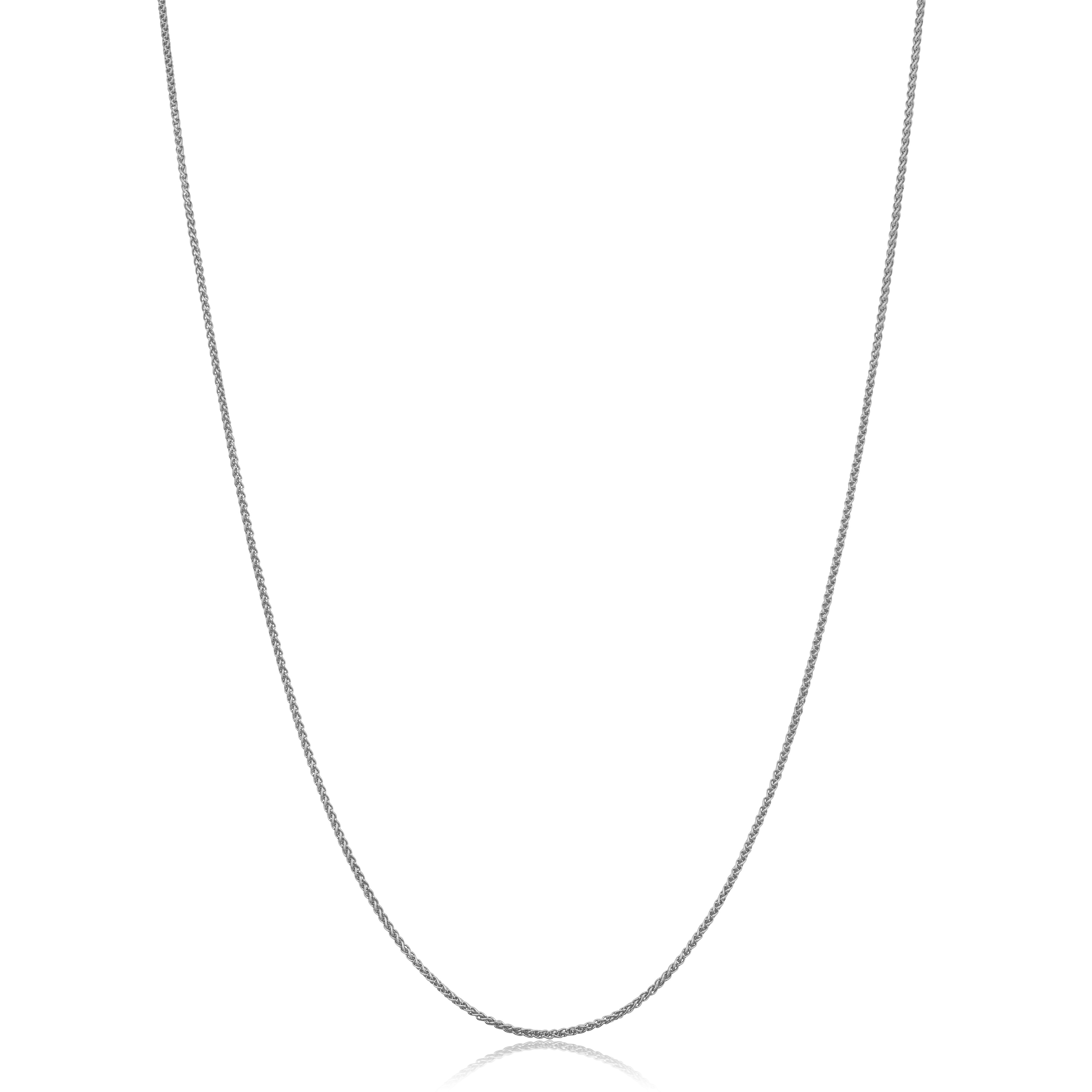 Au Naturale 14k White Gold Filled 0.8 mm Round Wheat Chain Necklace for Women (14 - 30 inches)