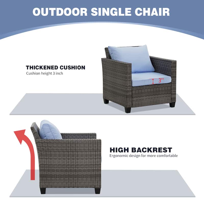 Ainfox Outdoor Patio Sofa Set Sectional Wicker Sofa Patio Furniture Rattan sofa