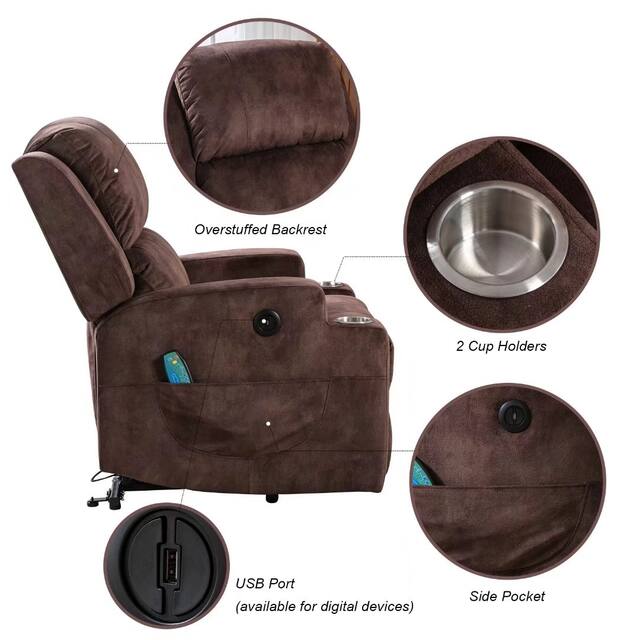 Massage Recliner Chair with Heat and Vibration Manual Sofa
