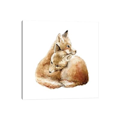 iCanvas "Cuddling Foxes" by Wandering Laur Canvas Print