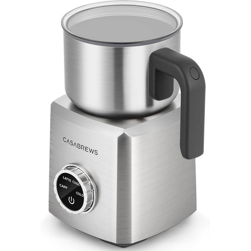CASABREWS ARTIST Electric Milk Frother 4-in-1 for Hot & Cold - N/A - Silver