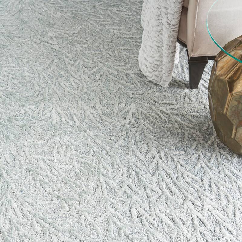 Michael Amini Star Contemporary Textured Botanical Abstract Glam Area Rug