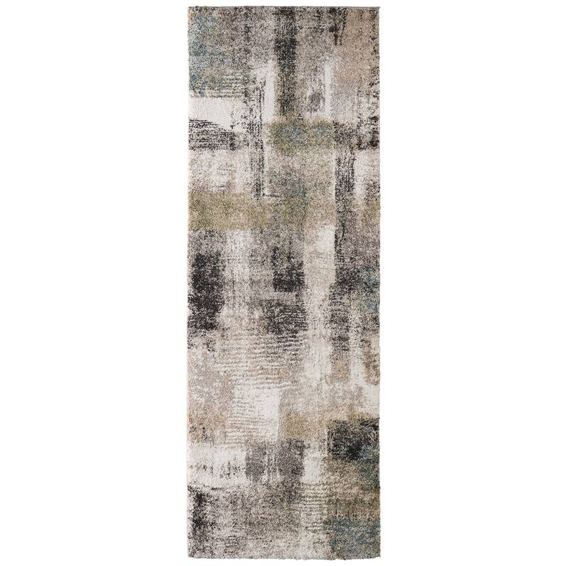 HomeRoots Abstract Industrial Rectangle Area Rug