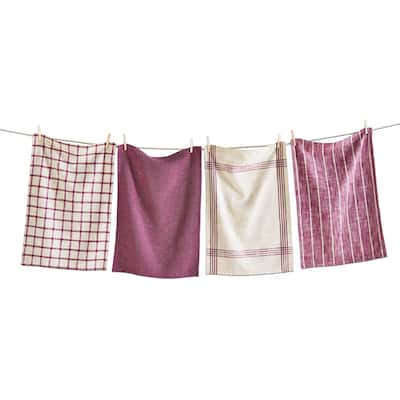 Canyon Woven Dishtowel Set Of 4 Plum Dish Cloth For Drying Dishes And Cooking