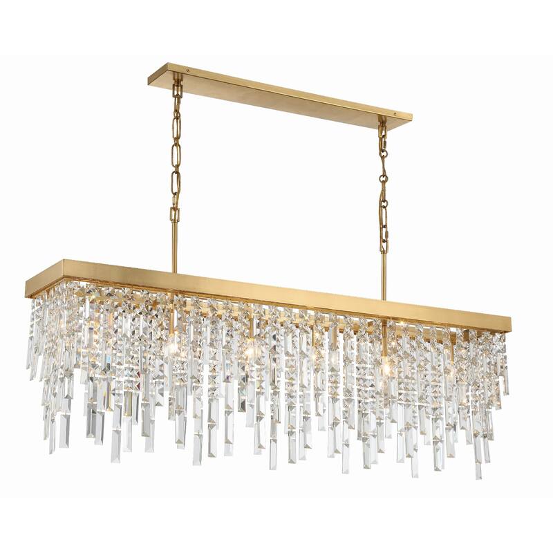Winfield 6 Light Antique Gold Chandelier - 49"W x 24.5"H x 9"D