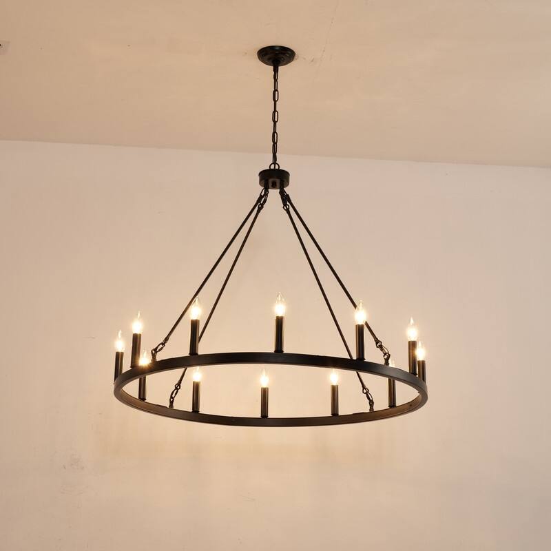 Wagon Wheel Chandelier Collection - Rustic Farmhouse Lighting for Every Space