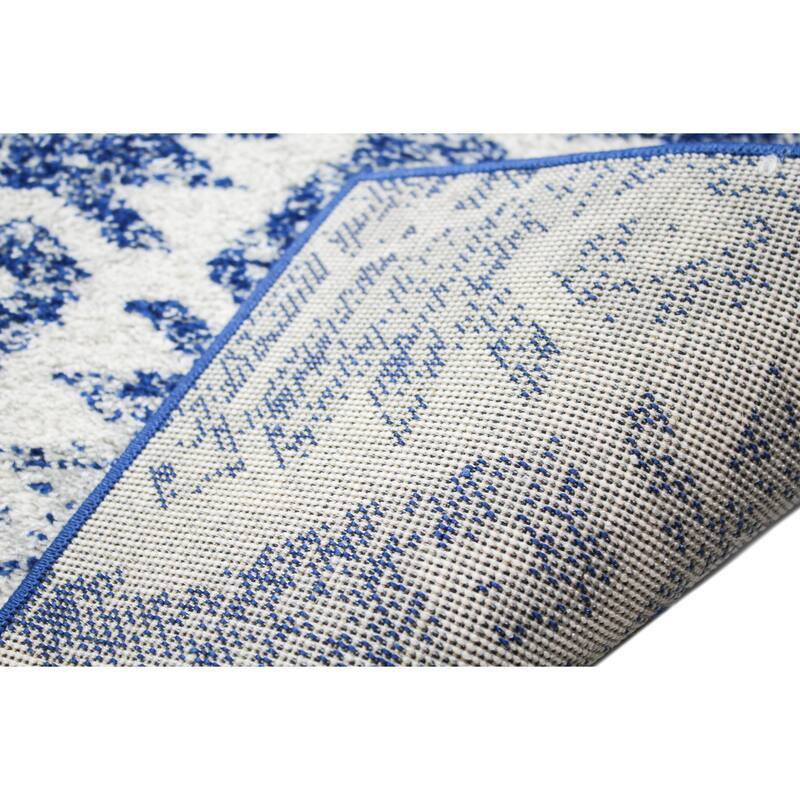 Bashian Zelig Ivory/Blue Transitional Area Rug