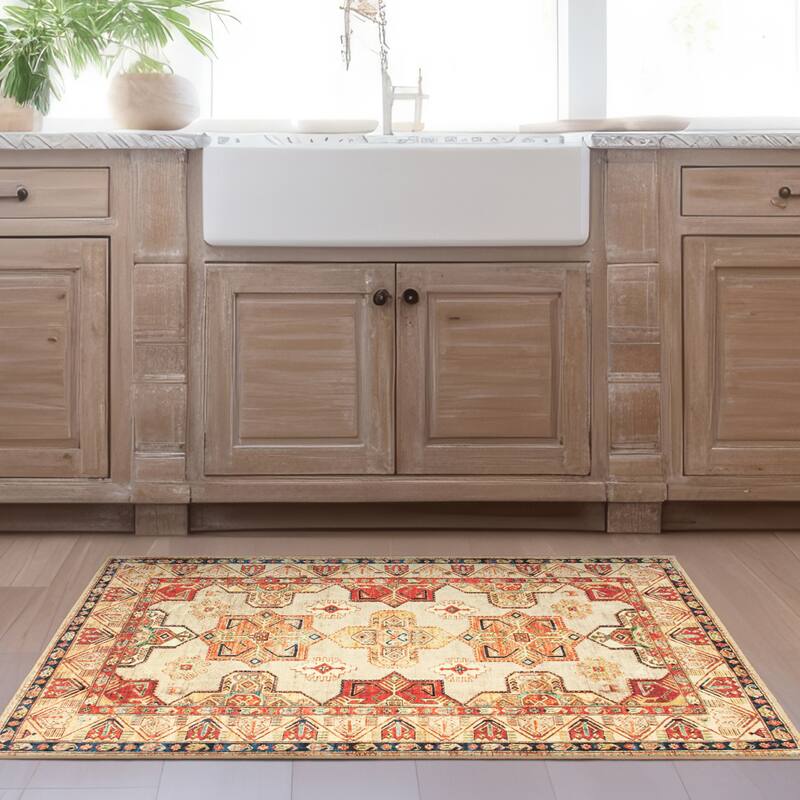 My Magic Carpet Machine Washable Rug Ottoman Natural - 3' X 5'