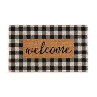 Shop 30 Black And White Rectangular Checkers Welcome Doormat