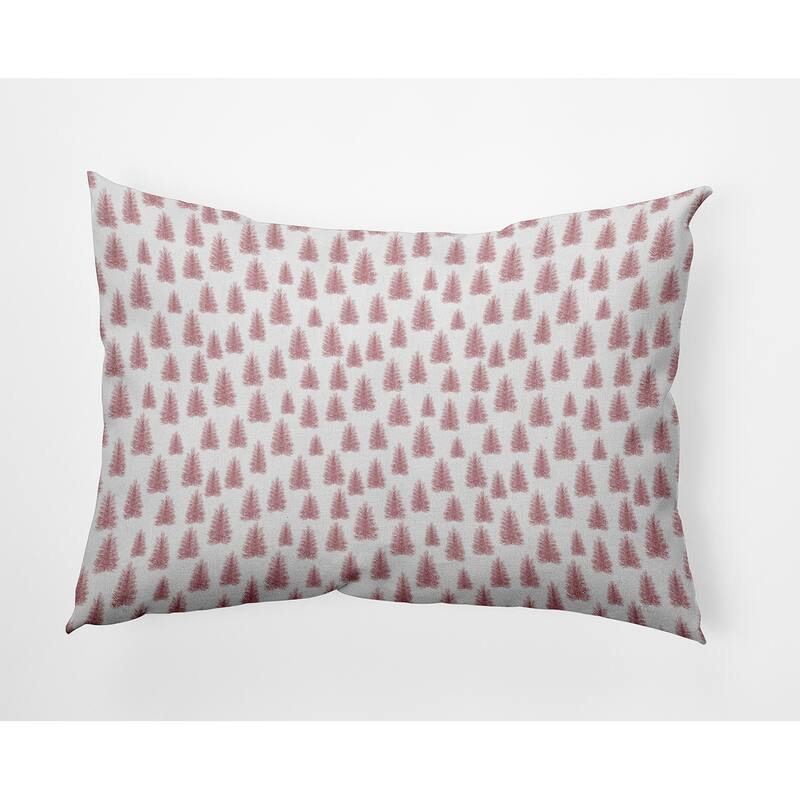 Christmas Trees Pattern Accent Pillow - 14" x 20" - Pink Icing