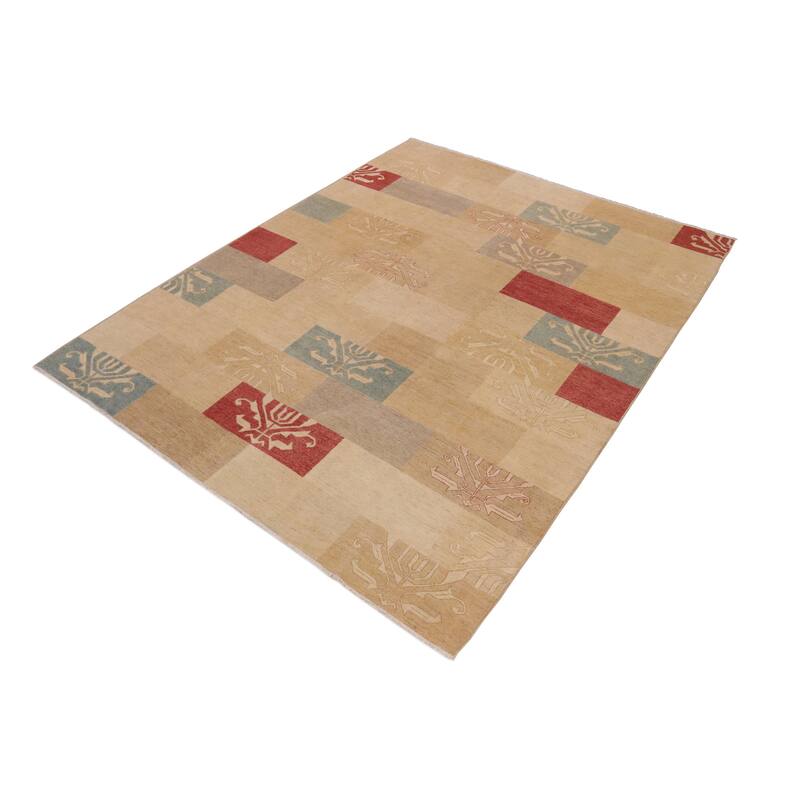 Rustic Bohemian Ri Gabbeh Hand Knotted Wool Area Rug