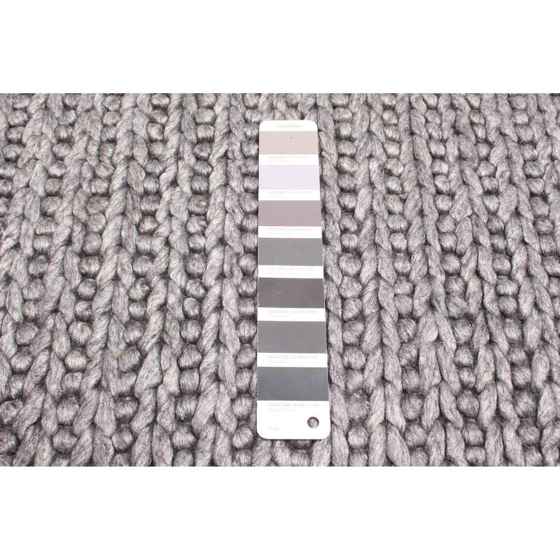 ECARPETGALLERY Braid weave Sienna Charcoal Wool Rug - 5'1 x 7'8