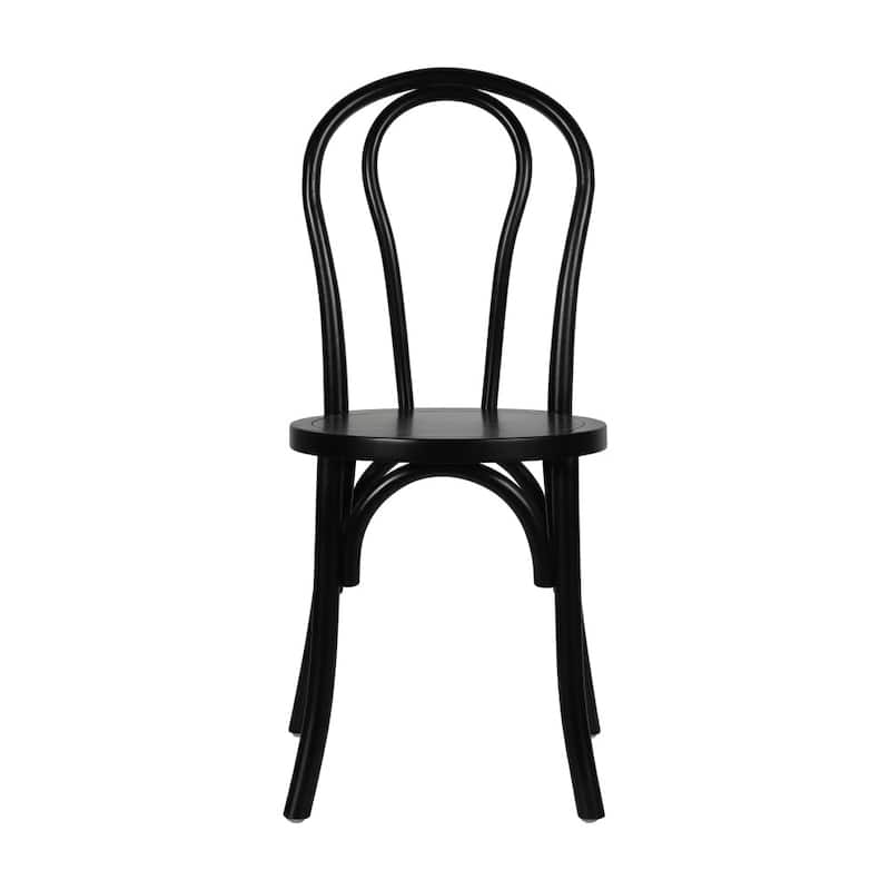 2PK Commercial Solid Wood Stackable Dining Chair with Fixed Floor Glides - 18.5"D x 16.5"W x 35.5"H