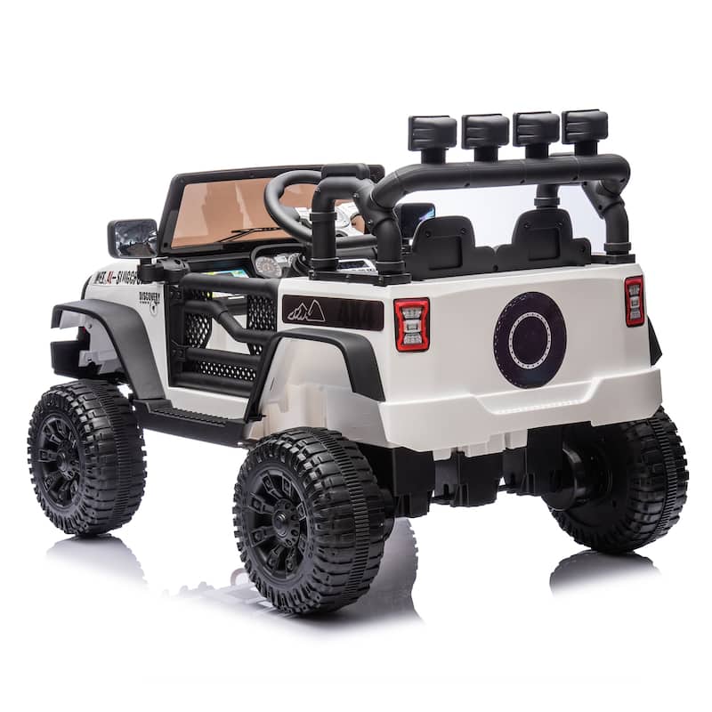 Kids Ride-On Car Electric Car Off-Road Toy Car White Engineering Car