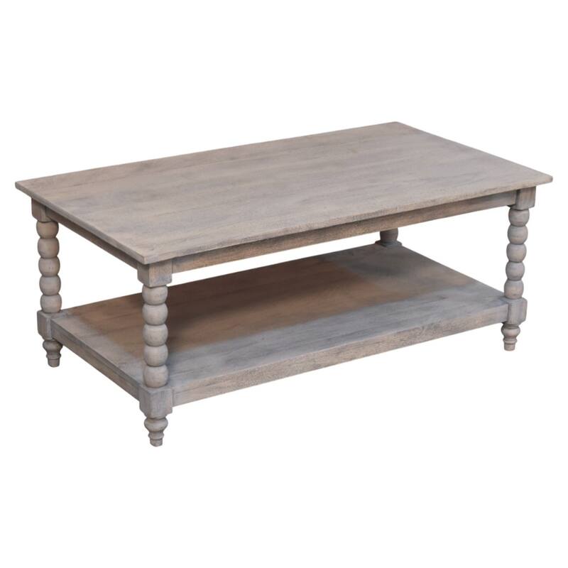 Artisan Furniture Solid Wood Ellsworth Spindle Coffee Table in Acid Wash , Brown