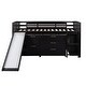 preview thumbnail 29 of 28, Low Twin Size Loft Bed with Cabinets, Shelves and Slide, White