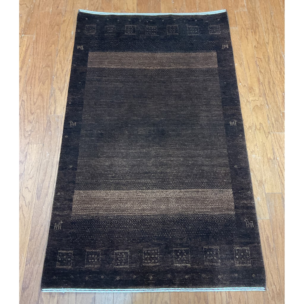 HERAT ORIENTAL Hand-knotted 3' x 5'2 Indo Gabbeh Wool Rug - 3' x 5'2"