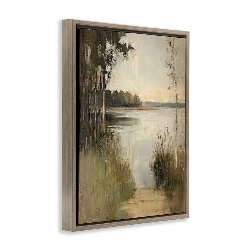 Stupell Wild Grasses by Lakeside Framed Floater Canvas Wall Art Design By Petal Prints Design