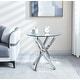preview thumbnail 3 of 15, Round Glass Coffee Table with Stainless Steel Legs 21.83 - Silver