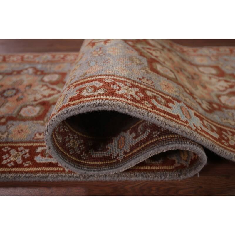 Geometric Kazak Oriental Runner Rug Hand-Knotted Wool Carpet - 2'6"x 10'9"