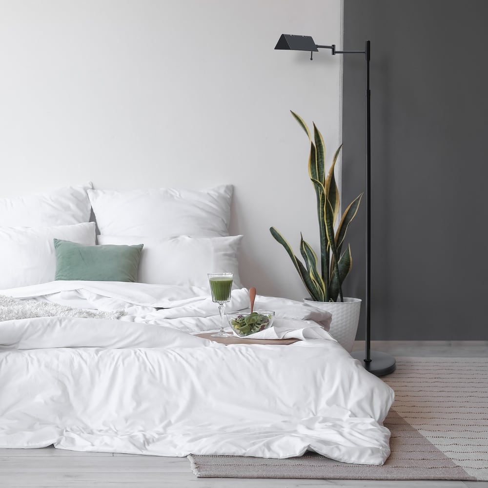 56" Dimmable LED Task Floor Lamp with Adjustable Height Swing Arms 3 Color Temperatures