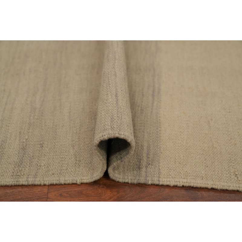 Hand Woven Oriental 100% Wool Carpet Southwestern Modern Beige & Ivories Kilim Area Rug - 8' 1'' X 5' 0''