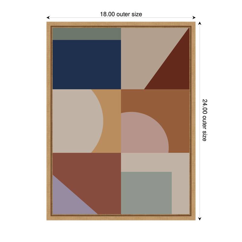 Kate and Laurel Modern Bohemian Pattern 1 by The Creative Bunch Studio Framed Canvas Wall Art Print