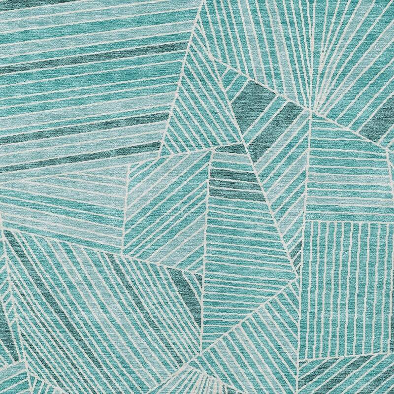 HomeRoots Geometric Transitional Rectangle Outdoor Rug