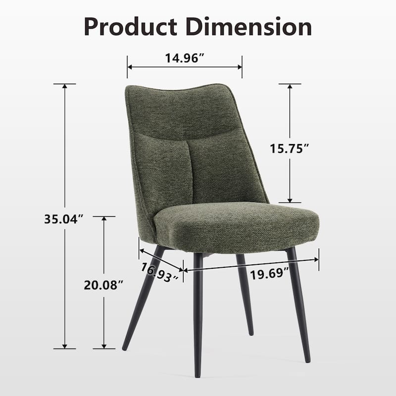 Modern Upholstered Fabric Kitchen & Dining Room Chairs Set of 2