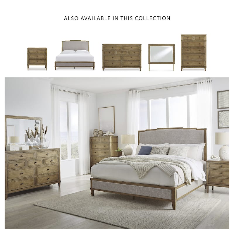 Signature Design by Ashley Sharlance Brown/Beige King Upholstered Panel Bed