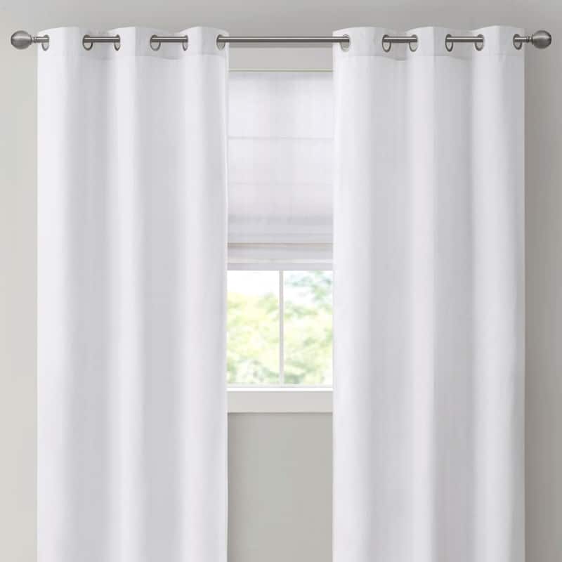 Basketweave Room Darkening Curtain Panel Pair