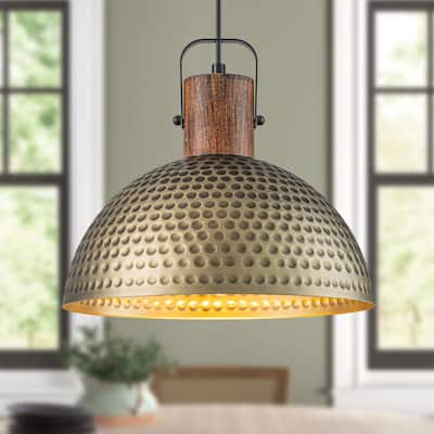Starsky Modern 11.81in./15.75in.Dome Pendant Light with Hammered Shade