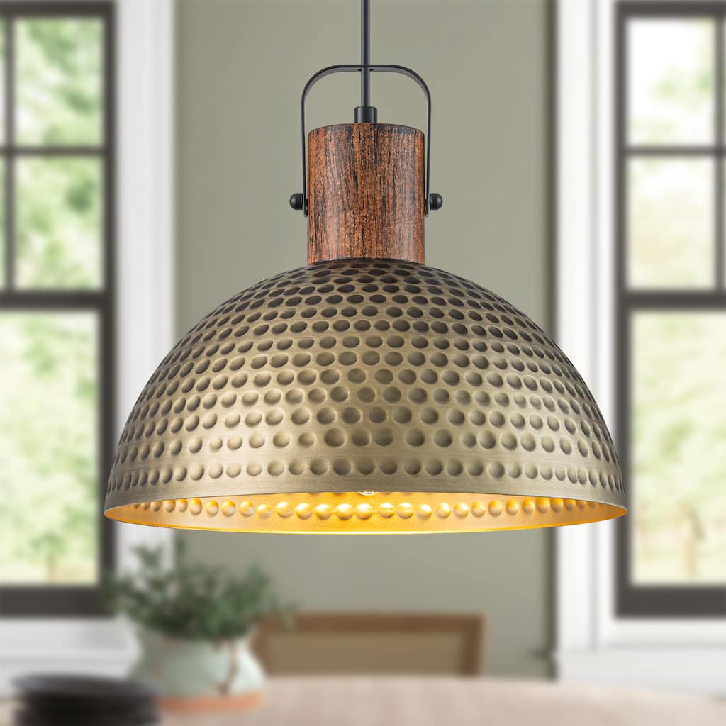 Starsky Modern 11.81in./15.75in.Dome Pendant Light with Hammered Shade