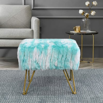 Home Soft Things Soft Fauxfur Ottoman Fuzzy Entryway Bench Seat