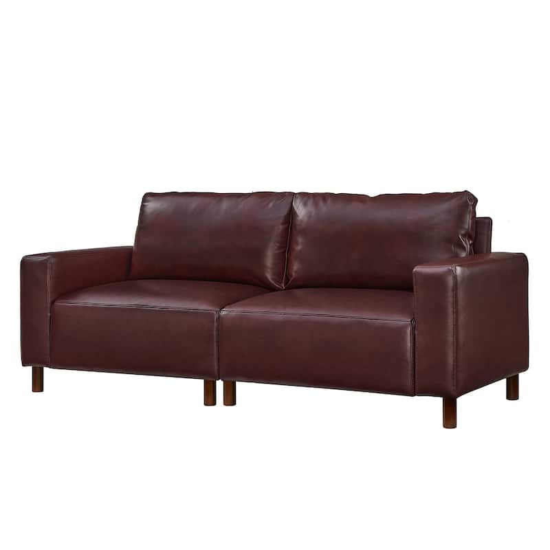 78.5" Loveseat Sofa with Breathable Faux Leather Upholstery for Living Room & Apartment