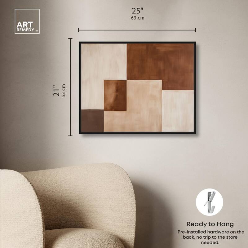 Cream and Brown Panels III Canvas by Art Remedy