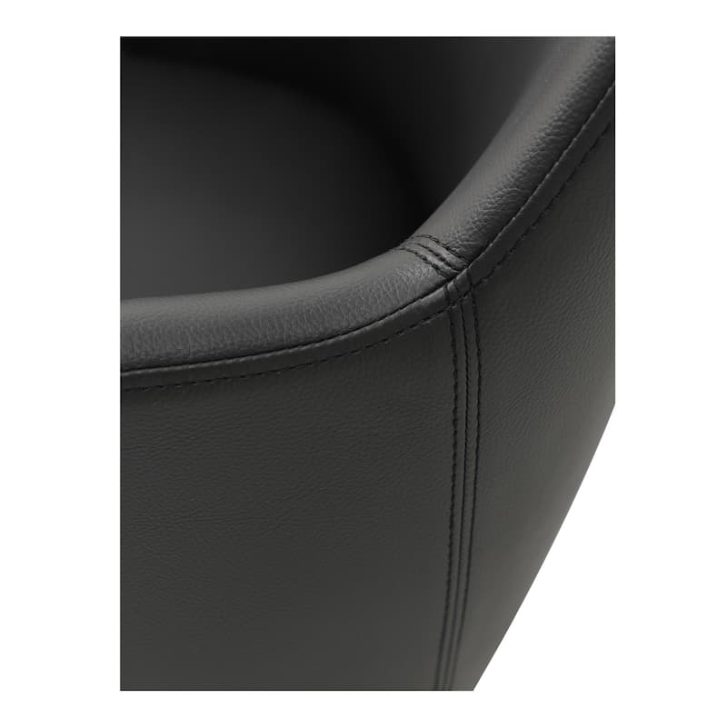 NADAAL STUDIOS Nerina Office Chair, Vegan Leather & Performance Fabric, Swivel, Adjustable Height, Caster Wheels, Black