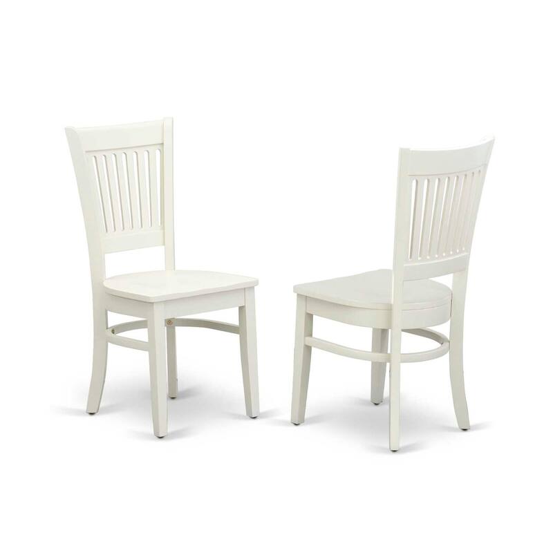 HomeStock 3-Pc Linen White Finish Rectangular Solid Wood Top Dining Table Set