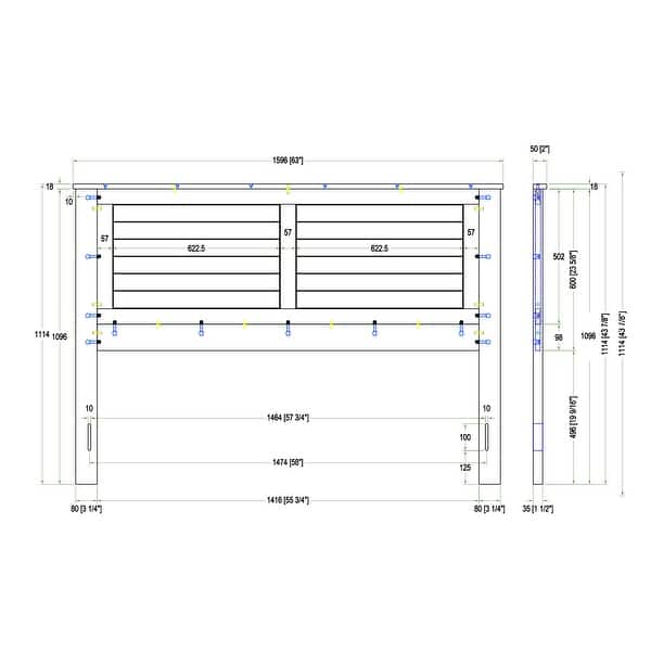 dimension image slide 1 of 4, Campagne Wood Headboard