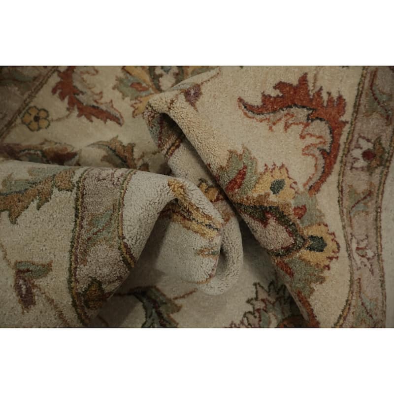 Hand Knotted Oriental 100% Wool Carpet Traditional All-Over Beige & Ivories Peshawar Area Rug - 12' 4'' X 8' 10''