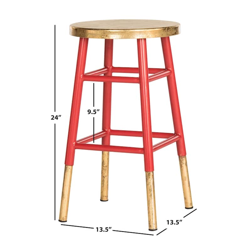 SAFAVIEH Celine 24-inch Navy/ Gold Counter Stool - 13.5" x 13.5" x 24" - 14Wx14Dx24H