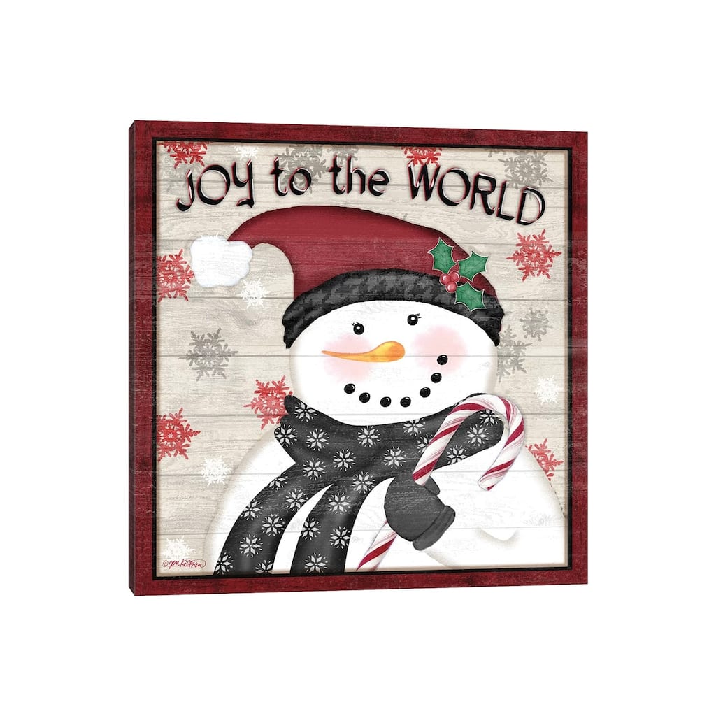 iCanvas "Rustic Snowmen I" by Jen Killeen Canvas Print